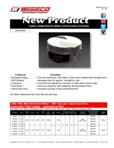 Bulletin#AU[removed]Dec[removed]New Product  FORD 2300/PINTO MINI-STOCK RACE PISTON