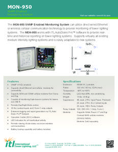 MON-950  SNMP Enabled Monitoring System  Visit our website: www.itl-llc.com