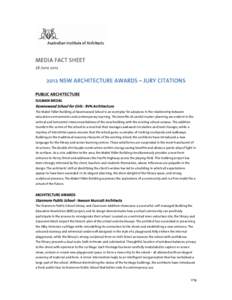 Microsoft Word - MEDIA FACT SHEET[removed]NSW Architecture Awards Jury Citations