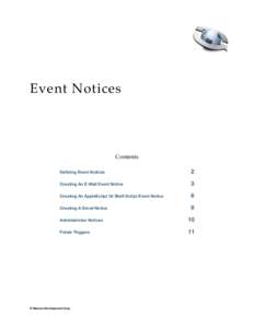 Event Notices  Contents Defining Event Notices
  2