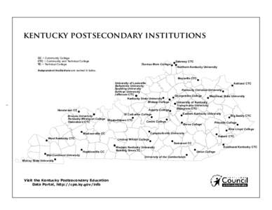 kentucky postsecondary institutions CC = Community College CTC = Community and Technical College TC = Technical College  Gateway CTC