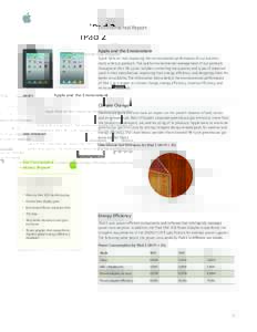 iPad 2 Environmental Report Apple and the Environment Apple believes that improving the environmental performance of our business starts with our products. The careful environmental management of our products