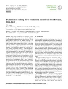 Hydrol. Earth Syst. Sci., 18, 2645–2656, 2014 www.hydrol-earth-syst-sci.net[removed]doi:[removed]hess[removed] © Author(s[removed]CC Attribution 3.0 License.  Evaluation of Mekong River commission operational 