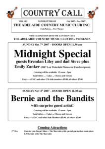 Adelaide Country Music Club Country Call Oct-Nov 2007 Issue - Vol 18.5