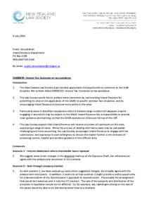 4 July[removed]Public Consultation Inland Revenue Department PO Box 2198 WELLINGTON 6140