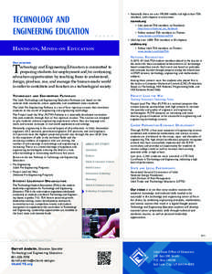 technology and engineering education •	 Nationally there are over 190,000 middle and high school TSA members, with chapters in every state. 	 tsaweb.org