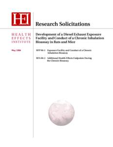 Research Solicitations HEALTH EFFECTS INSTITUTE May 2006