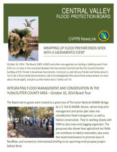 CENTRAL VALLEY  FLOOD PROTECTION BOARD CVFPB NewsLink WRAPPING UP FLOOD PREPAREDNESS WEEK
