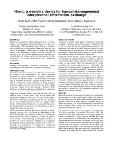 Technology / Human–computer interaction / Mobile computers / User interface techniques / Wearable computer / Context awareness / Ambient intelligence / Social networking service / Ubiquitous computing / Humanâ€“computer interaction / Computing