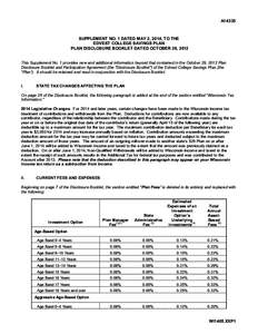 SUPPLEMENT NO. 1 DATED JULY 2, 2018, TO THE EDVEST COLLEGE SAVINGS PLAN PLAN DISCLOSURE BOOKLET DATED NOVEMBER 15, 2017 This Supplement No. 1 provides new and additional information beyond that contained in the