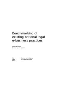 EUROPA ENTR Contract ENTR[removed]Country report - Latvia.  Benchmarking of existing national legal e-business practices.  Sept