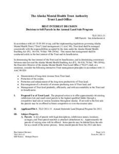 Microsoft Word - Best Interest Decision 2013 Land Sale v3_0.doc