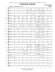 Composed for the 2012 University of Wisconsin-Superior Tri-State Band Festival; Pamela Bustos, Music Director  CONSOLATION Adagio, e molto legato  Piccolo