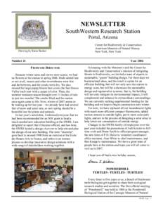 NEWSLETTER SouthWestern Research Station Portal, Arizona Drawing by Karen Becker  Number 21