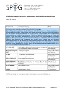 Microsoft Word - SPOG_Studienliste_Hirntumore_und_bes_seltene_Kinderkrebserkrankungen_Dez_2014.doc