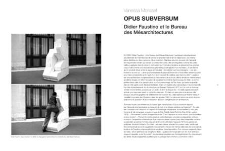 Vanessa Morisset  Opus subversum Didier Faustino et le Bureau des Mésarchitectures