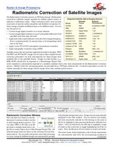 Raster & Image Processing: Radiometric Correction of Satellite Images