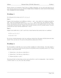 Zollman  Rational Choice (TH 9:00): Homework 1 Problem 1