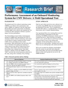 Performance Assessment of an Onboard Monitoring System for CMV Drivers: A Field Operational Test [Research Brief]