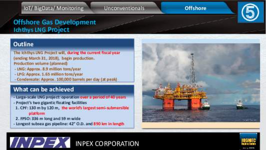 IoT/ BigData/ Monitoring  Unconventionals Offshore Gas Development Ichthys LNG Project