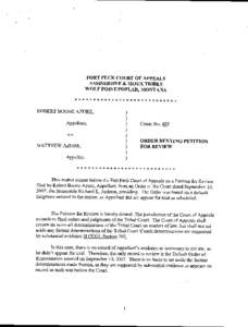 FORT PECK COURT OF APPEALS ASSINIBOINE & SIOUX TRIBES WOLF POINT/POPLAR, MONTANA **************************** ROBERT BOONE AZURE,