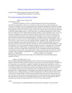 Southern Campaign American Revolution Pension Statements & Rosters Virginia Bounty-Warrant Application of John Curle VAS669 Transcribed and annotated by C. Leon Harris [From bounty-warrant records in the Library of Virgi