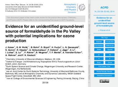 Discussion Paper  Atmos. Chem. Phys. Discuss., 14, 25139–25165, 2014 www.atmos-chem-phys-discuss.netdoi:acpd © Author(sCC Attribution 3.0 License.