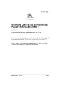 2013 No 383  New South Wales Richmond Valley Local Environmental Plan[removed]Amendment No 1)