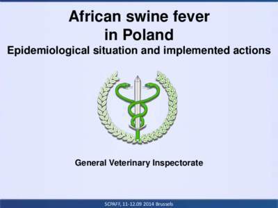 African swine fever in Poland Epidemiological situation and implemented actions General Veterinary Inspectorate