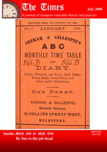 The Times  July 2008 A journal of transport timetable history and analysis