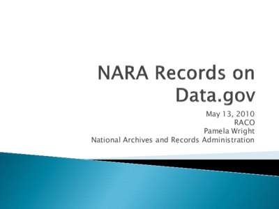 NARA Datasets on Data.gov