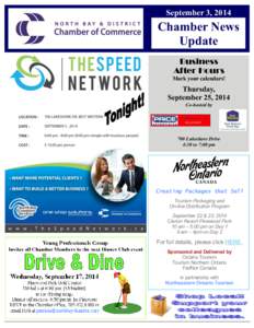 September 3, 2014  Chamber News Update Business After Hours