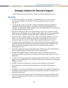 Leading Change: A Plan for SAMHSA’s Roles and Actions, 2011–2014