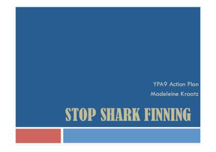 YPA9 Action Plan Madeleine Kraatz STOP SHARK FINNING  About Shark Finning