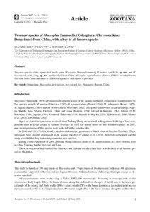 Two new species of Macroplea Samouelle (Coleoptera: Chrysomelidae: Donaciinae) from China, with a key to all known species