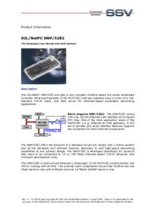 Product Information  DIL/NetPC DNP/5282 Tiny Embedded Linux Module with CAN-Interface  Description