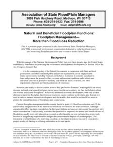 Hydrology / Aquatic ecology / Riparian / Rivers / Flood control / Floodplain / Gilbert F. White / Wetland / National Flood Insurance Program / Water / Earth / Physical geography