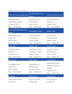 Community Corrections Contact List 24th Circuit (Fayette, Lamar, 17th Circuit (Greene, Marengo, Sumter) 25th Circuit (Marion, Winston) Pickens)