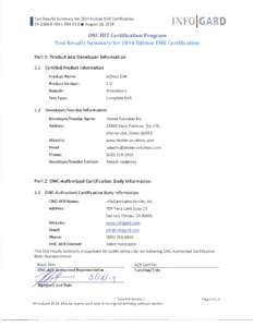 I  Test Results Summary for 2014 Edition EHR CertificationR-0041 PRA Vl.O • August 18, 2014  lNFO IGARD