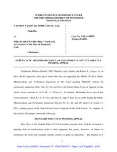 IN THE UNITED STATES DISTRICT COURT FOR THE MIDDLE DISTRICT OF TENNESSEE NASHVILLE DIVISION VALERIA TANCO and SOPHY JESTY, et al.,  )