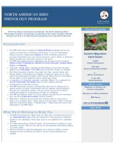 N.A. Bird Phenology Program E-Newsletter