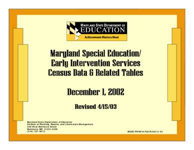 Maryland Special Education