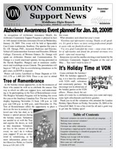 VON Community Support News December 2008