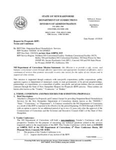 Auctioneering / Outsourcing / Request for proposal / New Hampshire Department of Corrections / Proposal / Department of Corrections / Audit / Northern New Hampshire Correctional Facility / Business / Sales / Procurement