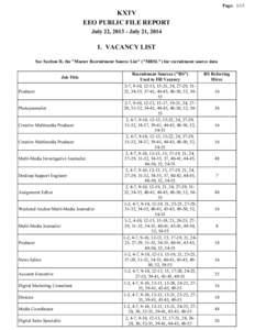 Page: 1/15  KXTV EEO PUBLIC FILE REPORT July 22, [removed]July 21, 2014