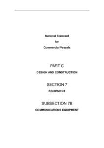 National Standard for Commercial Vessels PART C DESIGN AND CONSTRUCTION