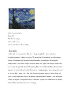 The Starry Night / Road with Cypress and Star / Portraits by Vincent van Gogh / Vincent van Gogh / Modern art / Post-Impressionism