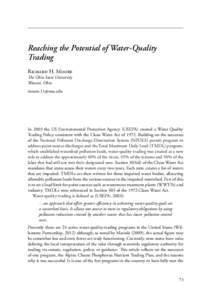 Reaching the Potential of Water-Quality Trading Richard H. Moore The Ohio State University Wooster, Ohio 