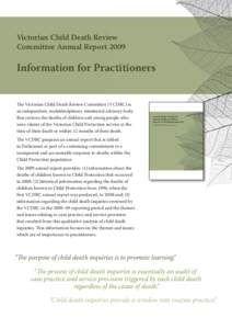 Victorian Child Death Review Committee Annual Report[removed]Informatino for Practitioners