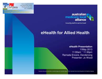 Microsoft PowerPoint - 20130511_PPT_Allied Health Expo Presentation_01JW.pptx